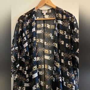 Beautiful Lularoe Shirley Sheer Kimono Multicolor Southwestern Patterned Size Sm